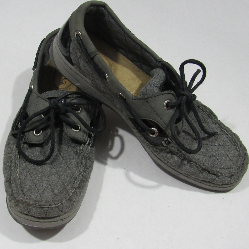Gray Quilted Sperry Top-sider Boat Shoes Size 7.5M